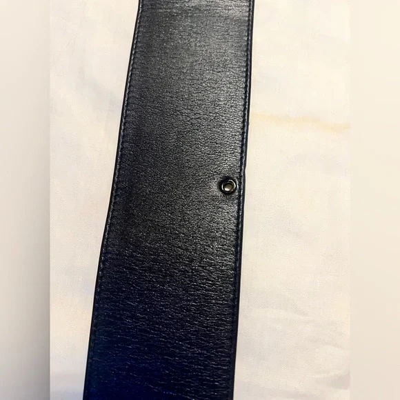 CHANEL Vintage Karl Lagerfeld 1993 Wide Black belt 24k gold plated - Picture 12 of 17